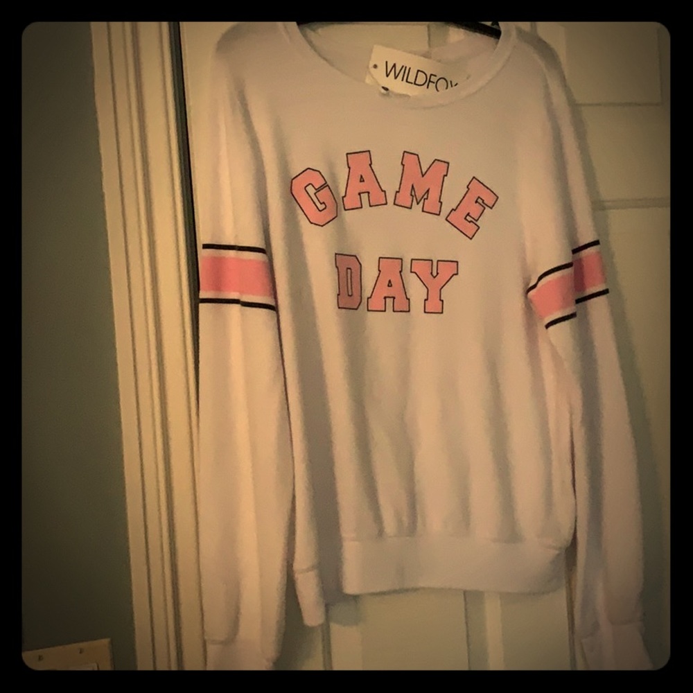 Wildfox sweatshirt game day white medium